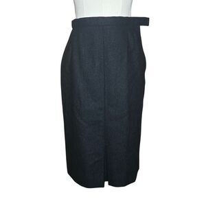 Vintage Chanel Black Straight Pencil Skirt Knee Length Career Formal Made In Fra
